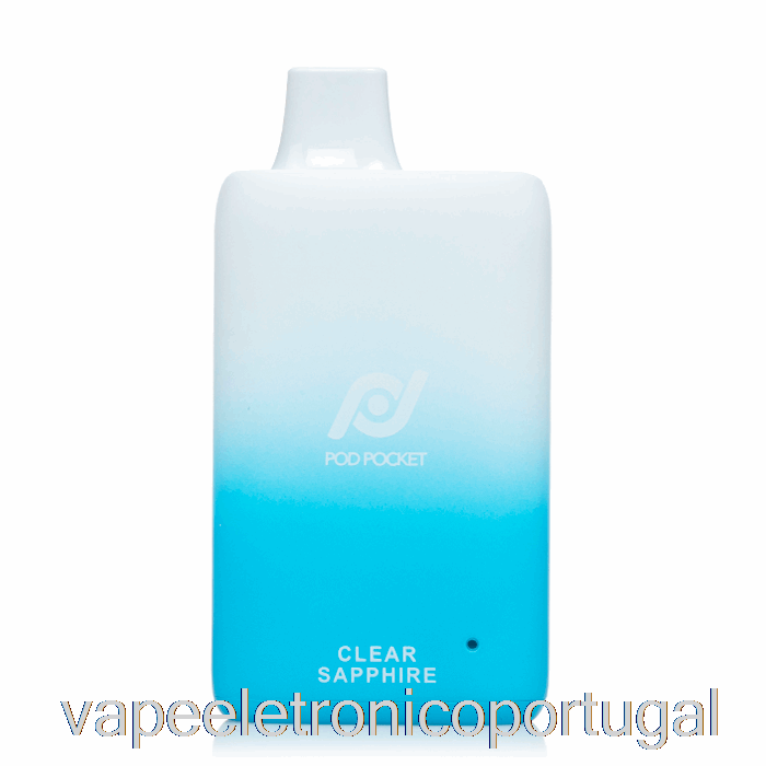 Vape Eletronico Pod Pocket 7500 Safira Transparente Descartável